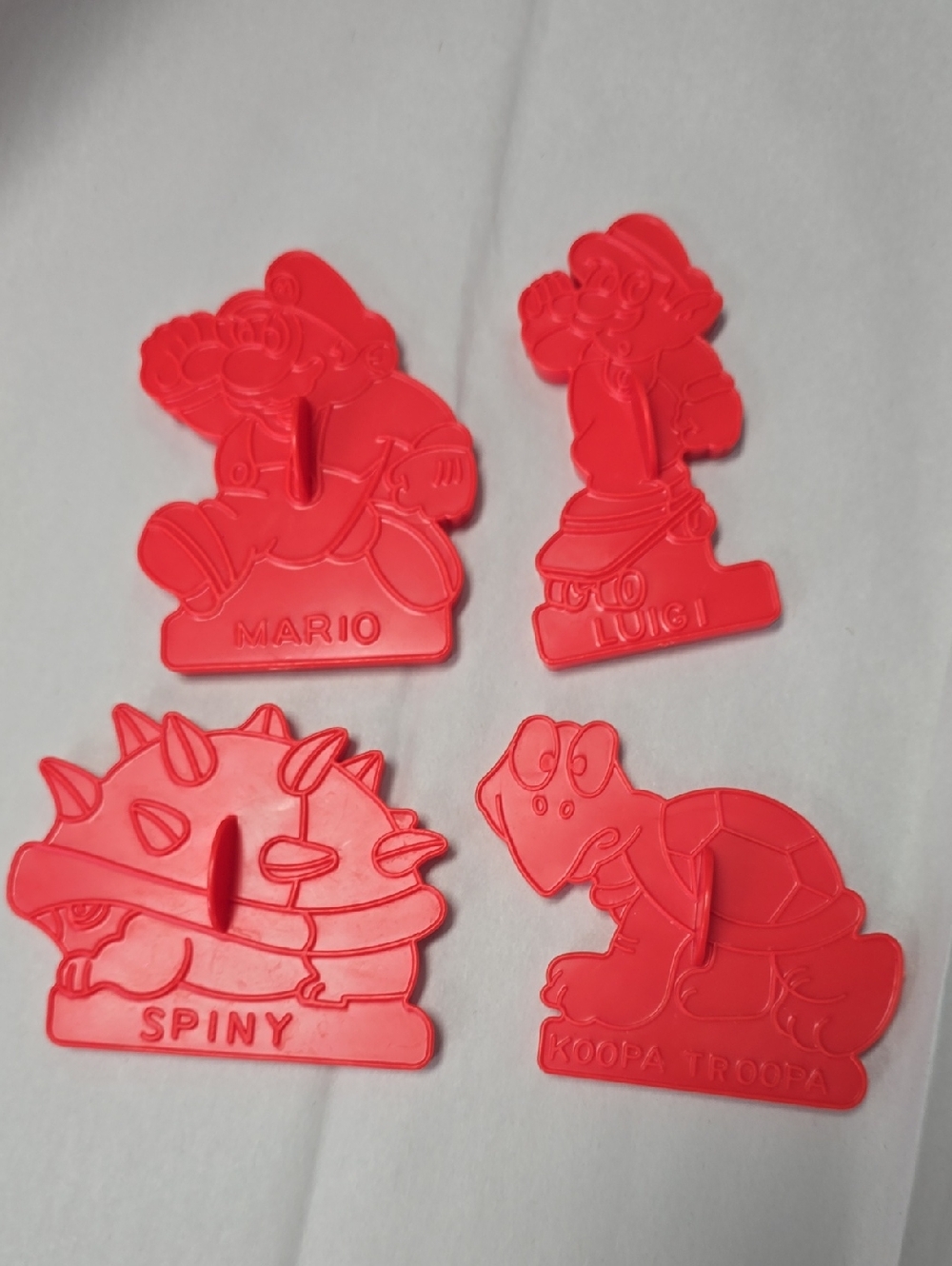 Vintage 1989 WILTON Nintentdo Super Mario Bros Cookie Cutters Luigi, Spiny, Koop